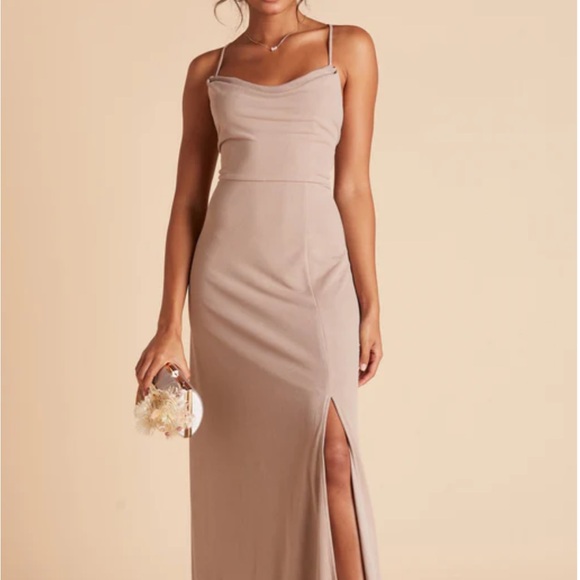 Birdy Grey Ash Crepe Dress in Taupe - Picture 2 of 7